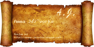 Amma Jávorka névjegykártya